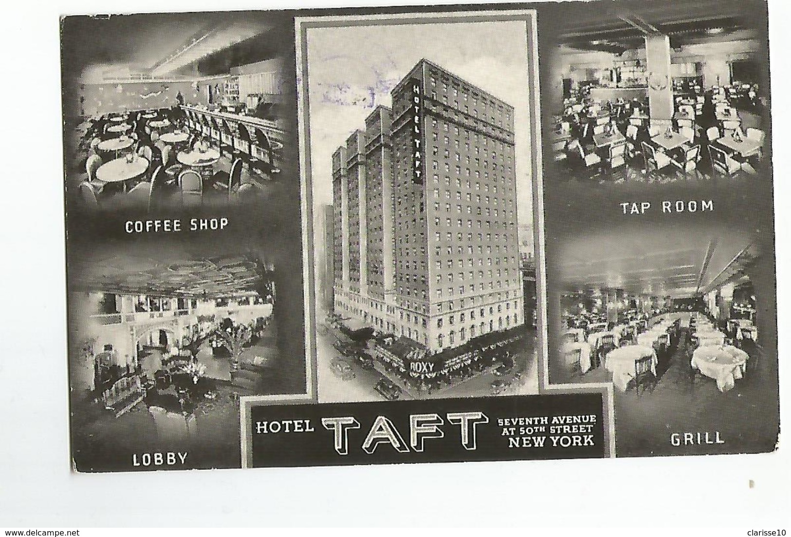 Etats Unis Hotel Taft Carte Taxée 70 Centimes A Percevoir - Autres & Non Classés