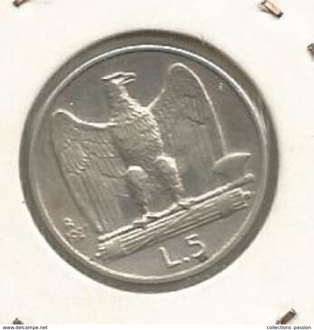 Monnaie , Italie, Vittorio Emanuele III Re D'ITALIA , 1927 R ,argent ,5 Lire ,lira, 2 Scans - 1900-1946 : Victor Emmanuel III & Umberto II