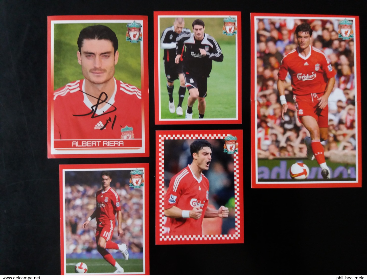 FOOT ENGLAND PANINI LIVERPOOL FC STICKER COLLECTION 2009 N° 69 à 74 ALBERT RIERA - LOT 6 STICKERS NEUFS - Edition Anglaise