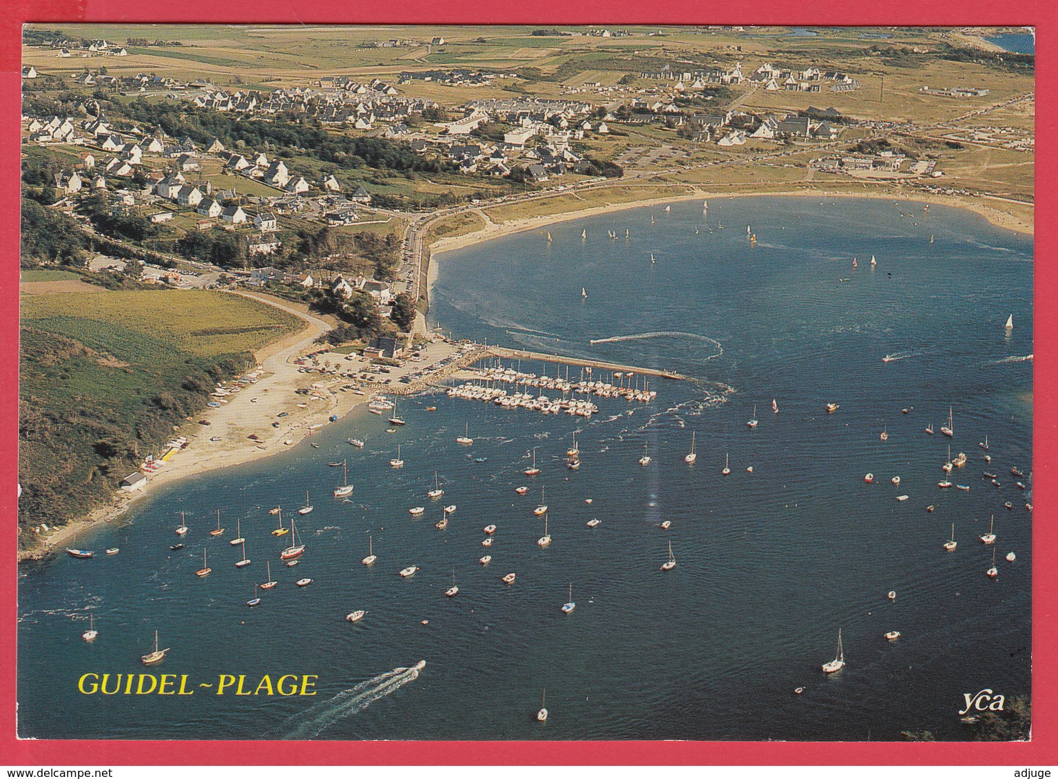 CPM - 56- GUIDEL-PLAGE -Vue Aérienne -  Plage, Port De Plaisance,Estuaire De La Laïta _SUP**  2 SCANS * - Guidel