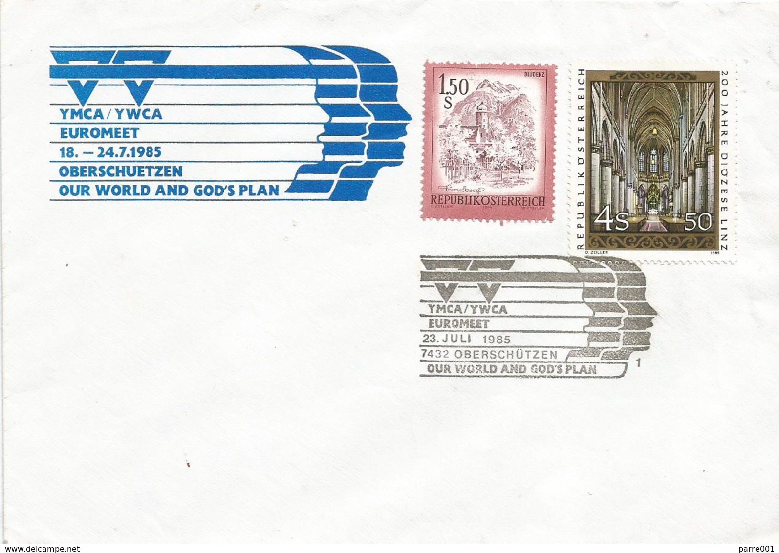 Österreich Austria 1985 Oberschützen YMCA YWCA Meeting Special Handstamp Cover - Brieven En Documenten