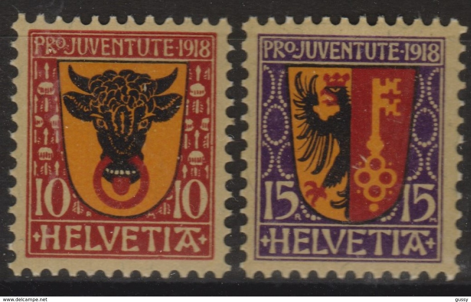 SUISSE PRO JUVENTUTE 1918:  Les Timbres J10-J11,  Neufs **, Forte Cote,  TTB - Unused Stamps