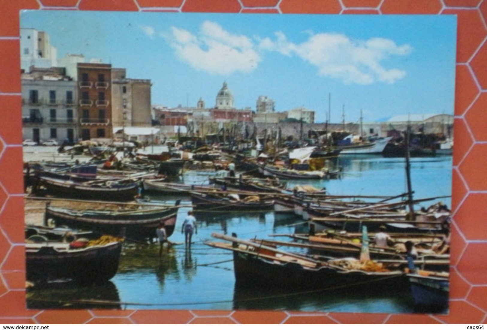 TRAPANI PORTO PESCHERECCIO CARTOLINA VIAGGIATA - Trapani