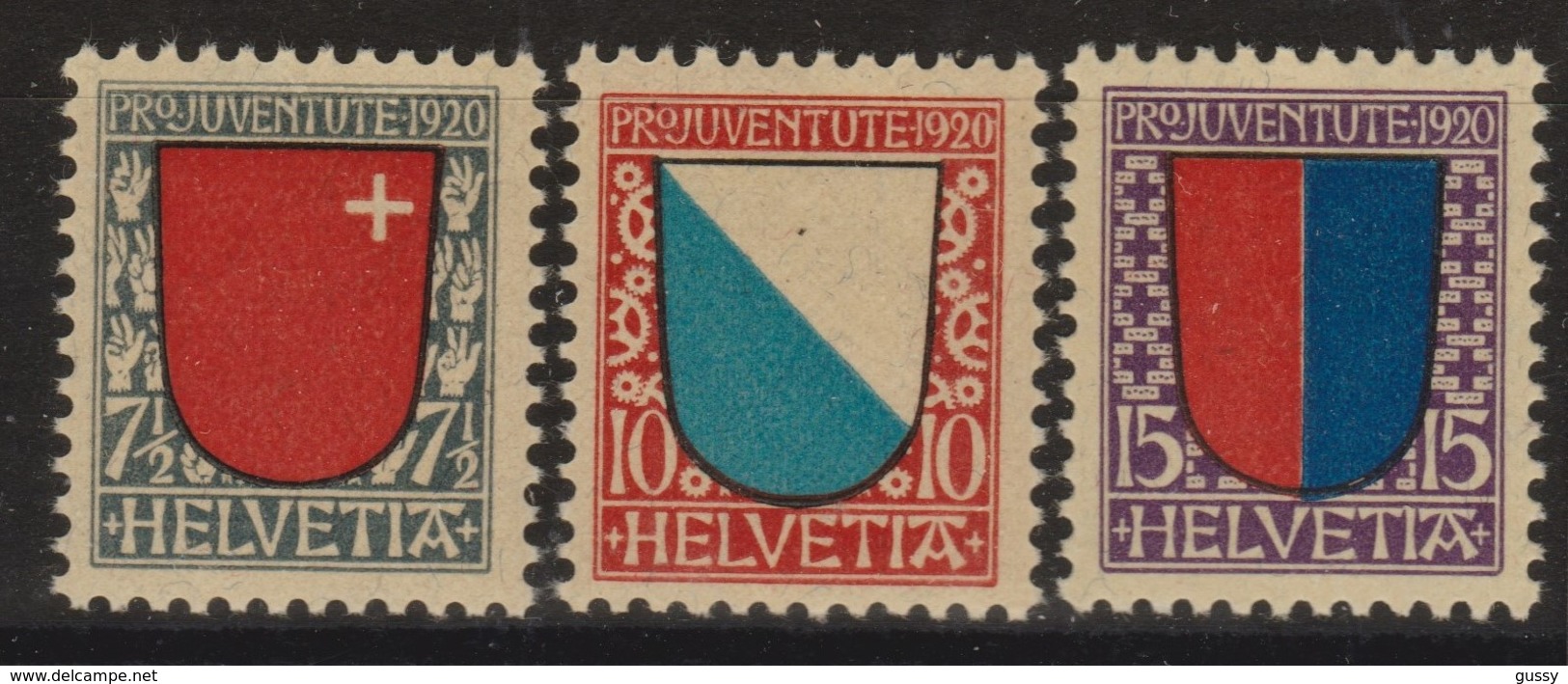 SUISSE PRO JUVENTUTE 1920:  Les Timbres J15-J17,  Neufs **, Forte Cote,  TTB - Neufs