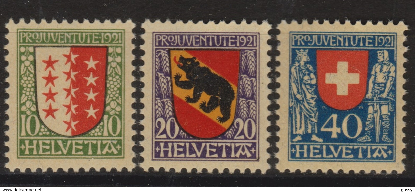 SUISSE PRO JUVENTUTE 1921:  Les Timbres J18-J20,  Neufs **, Forte Cote,  TT1 - Nuevos