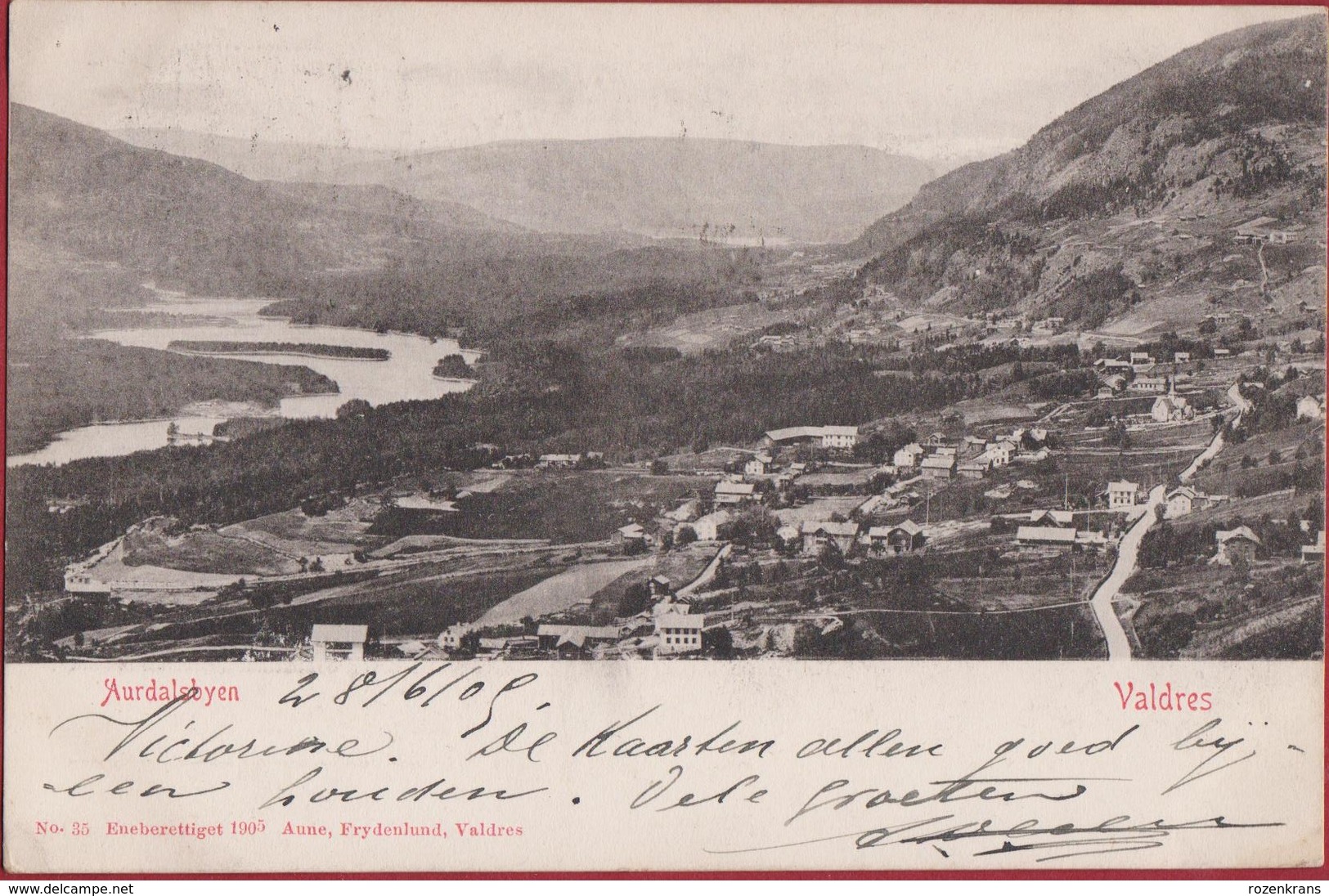 Aurdalsbyen Valdres 1905 Noorwegen Norway Norge AK Norwegen CPA Postcard Brevkort Postkort Scandinavia Skandinavien - Norvège