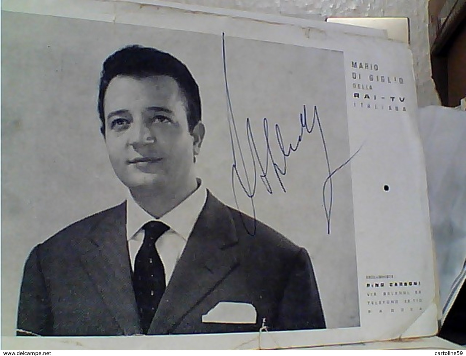 Attore ARTISTA FILM  TV MARIO DI GIGLIO  AUTOGRAFATA  N1959 GV3868 TAGLIETTI AI Lati VEDI FOTO - Artisti