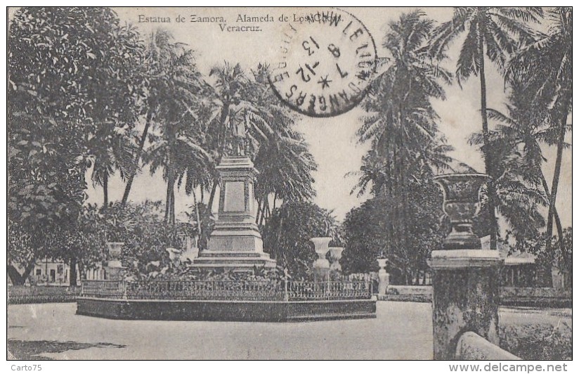 Mexique - Mexico - Veracruz - Estatue De Zamora - Alameda De Los Cocos - 1913 - Mexique