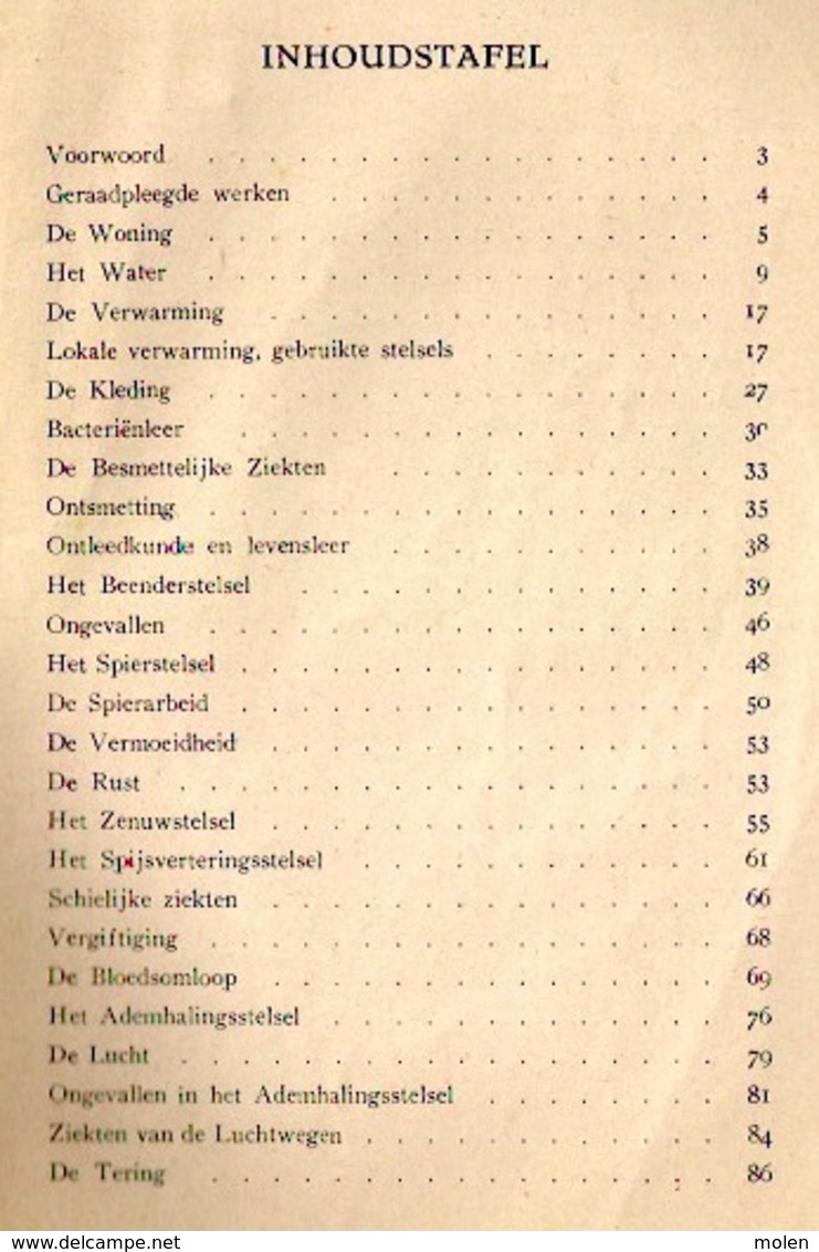 LESSEN OVER GEZONDHEIDSLEER ©1948 120pp SCHOOL ROESELARE Ziekte Verwarming Woning Kleding Heemkunde Geschiedenis Z741 - Santé