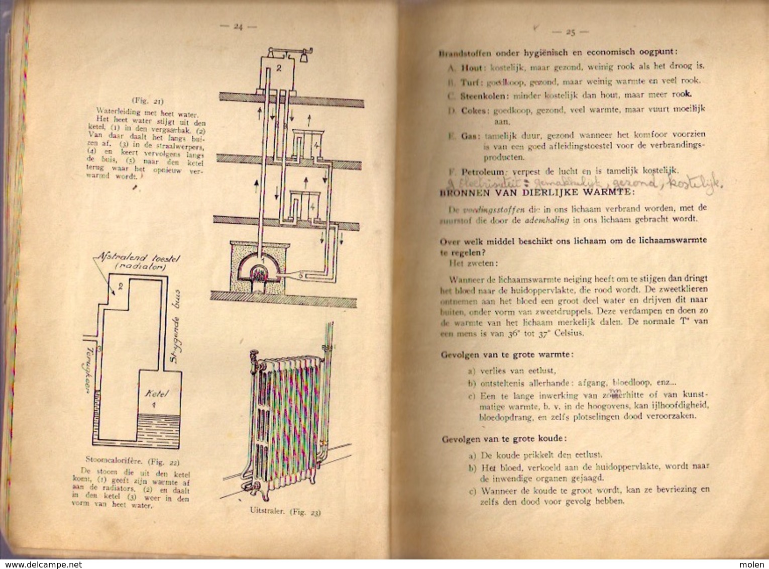 LESSEN OVER GEZONDHEIDSLEER ©1948 120pp SCHOOL ROESELARE ziekte verwarming woning kleding Heemkunde Geschiedenis Z741