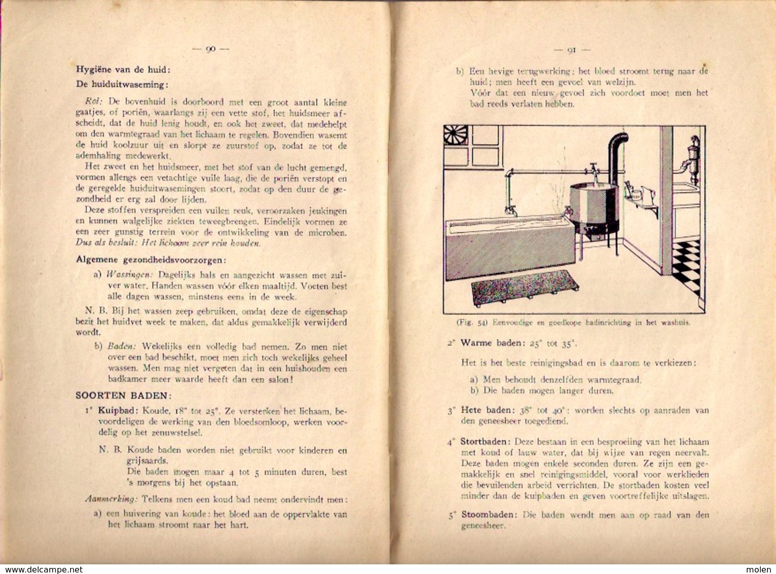 LESSEN OVER GEZONDHEIDSLEER ©1948 120pp SCHOOL ROESELARE ziekte verwarming woning kleding Heemkunde Geschiedenis Z741