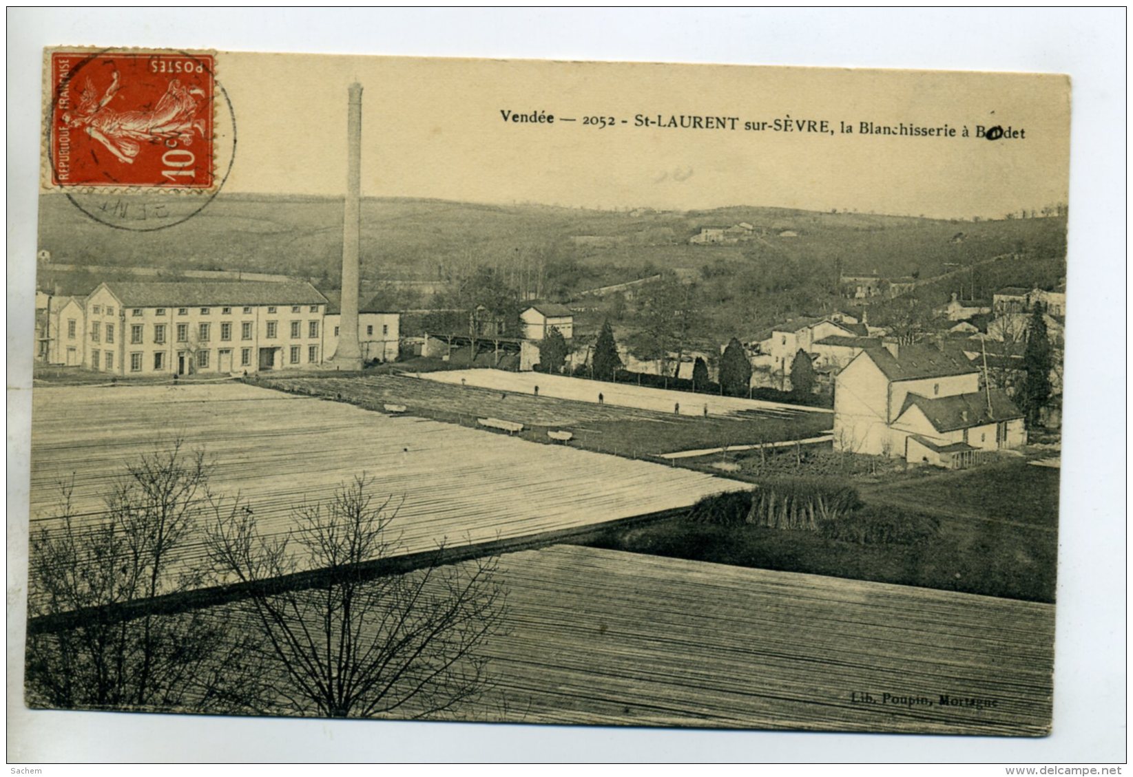 85 ST SAINT LAURENT SUR SEVRE Usine La Blanchisserie 1910 écrite Timb    /D06-2015 - Autres & Non Classés