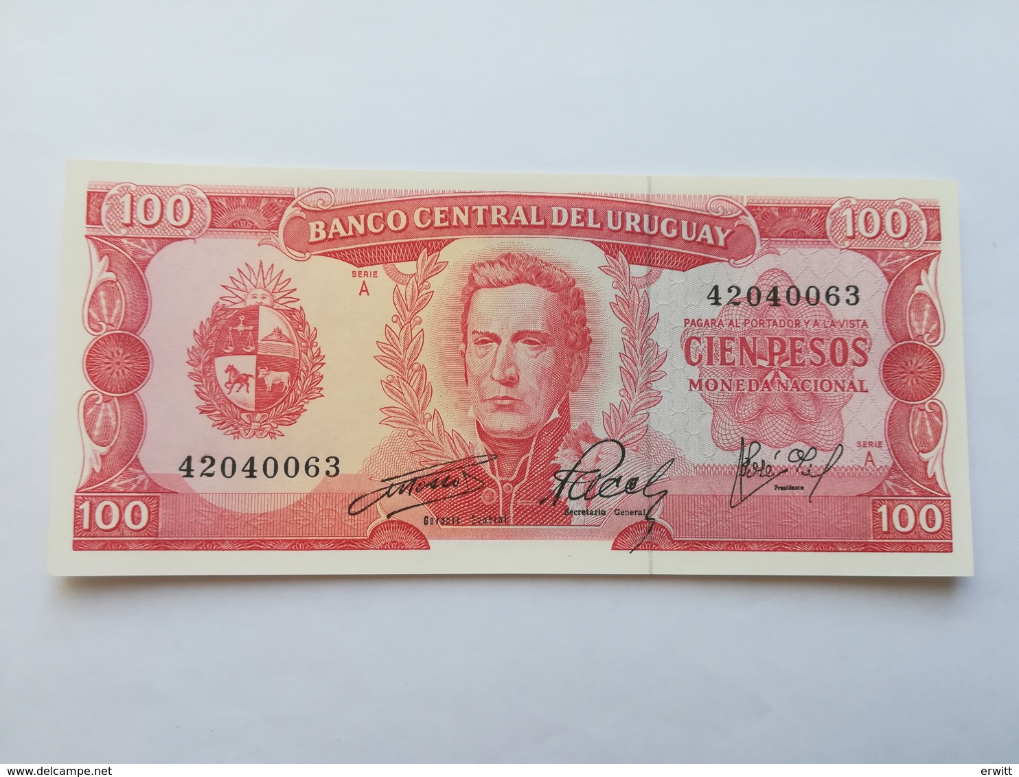 URUGUAY 100 PESOS 1967 - Uruguay