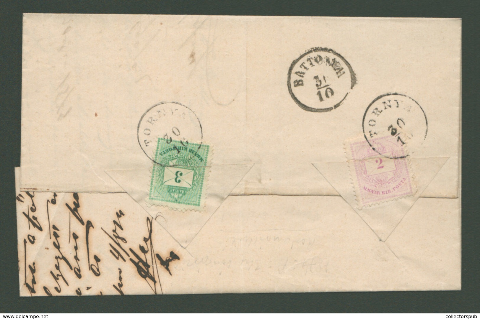 TORNYA / Turnu 1879, Krajcáros Ajánlott Levél 3*3Kr +3*2Kr Bérmentesítéssel Battonyára Küldve  /  TORNYA 1879 Kr Reg. Le - Used Stamps