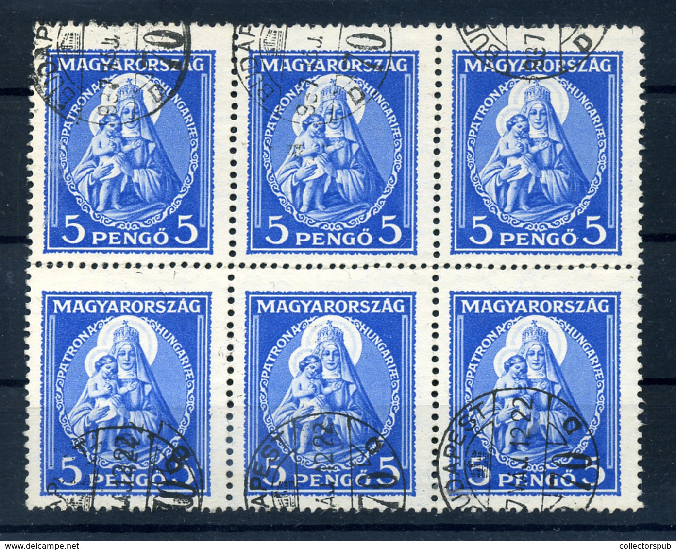 Nagy Madonna 5P , Használt Hatos Tömb!  /  Grand MAdonna 5P Used Block Of 6! - Covers & Documents