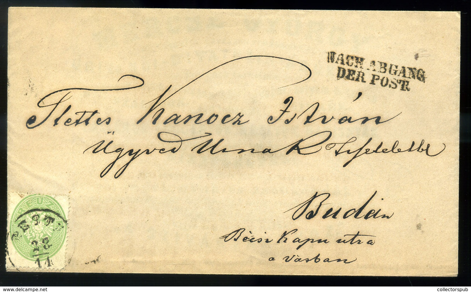 PESTH 1863. 3kr Helyi Levélen ,szép Darab! ( MBA 90000)  /  PESTH 1863 3Kr Local Letter Nice Piece! (MBA 90000) - Used Stamps