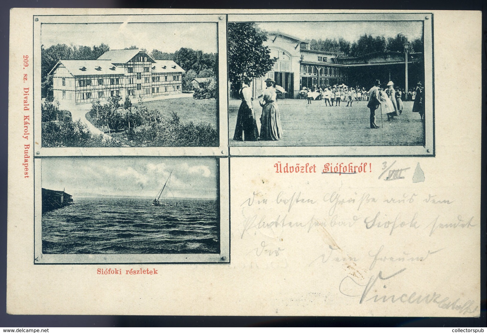 SIÓFOK. Régi Képeslap , Divald  /  SIÓFOK, Vintage Pic. P.card , Divald - Hungary