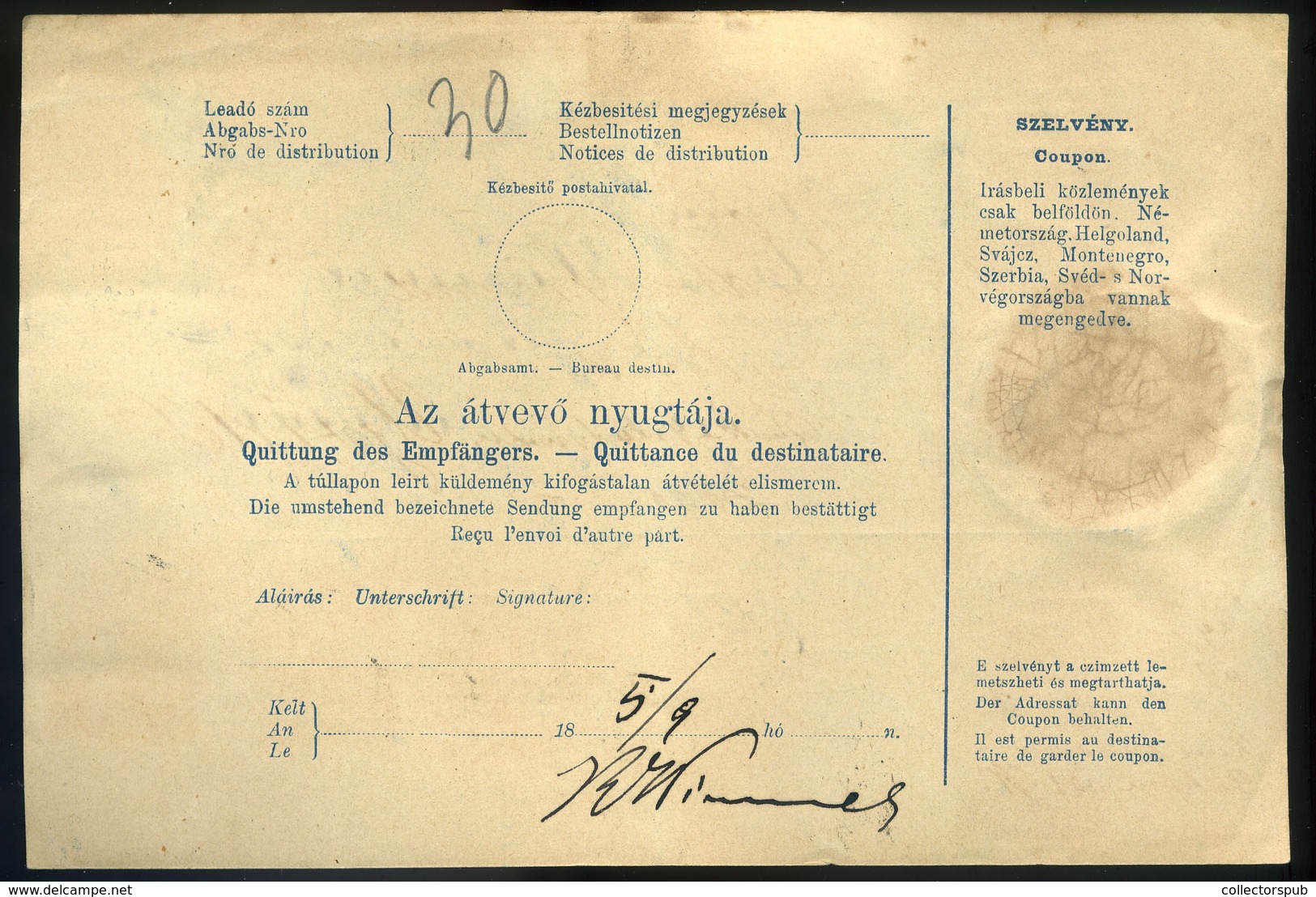 BUDAPEST 1891. Szelvényes Csomagszállító Négybélyeges Bérmentesítéssel Újvidékre Küldve. Szép! Strasser /  BUDAPEST 1891 - Used Stamps