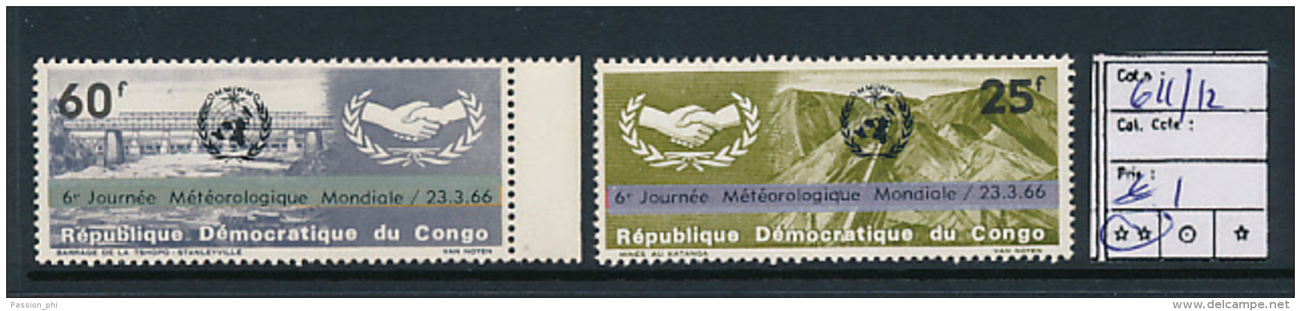 CONGO KINSHASA COB 611/12 MNH - Ongebruikt