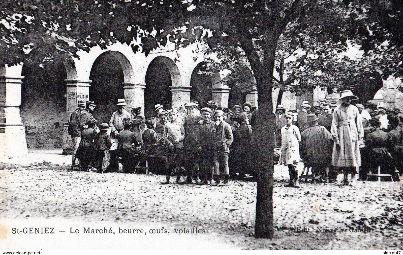 ST-GENIEZ- Rare Cliché De 1910-Le Marché,beurre,oeufs,volailles,tbon état - Autres & Non Classés