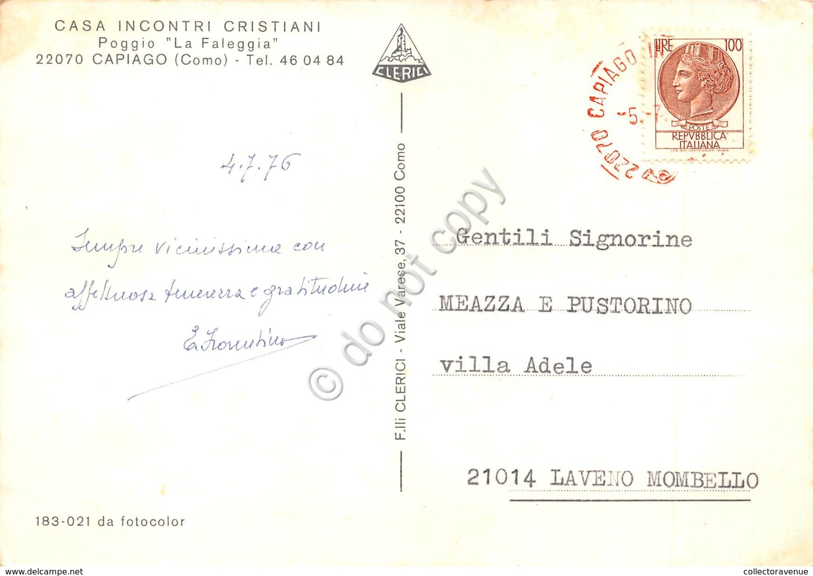Cartolina Capiago Casa Incontri Poggio La Faleggia 3 Vedute 1976 (Como) - Como