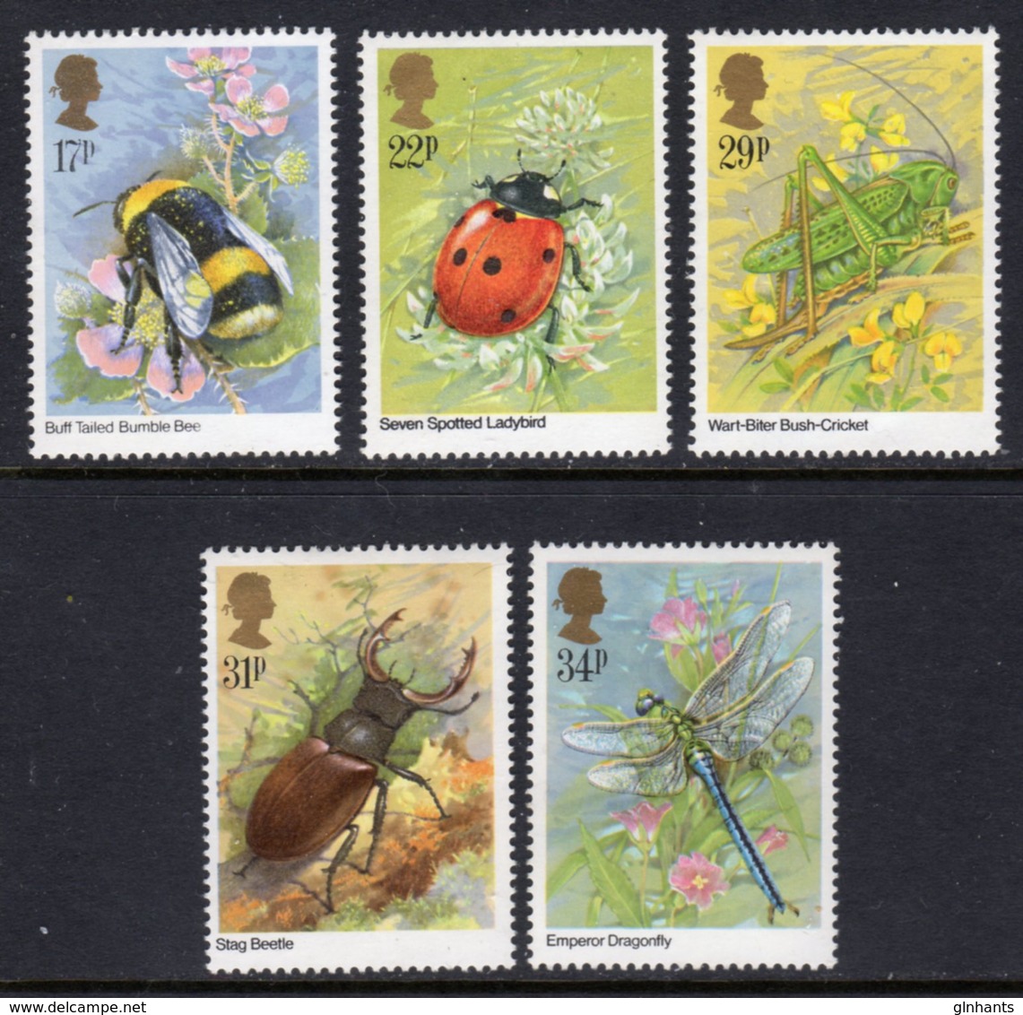 GREAT BRITAIN GB - 1985 INSECTS SET (5V) FINE MNH ** SG 1277-1281 - Other & Unclassified