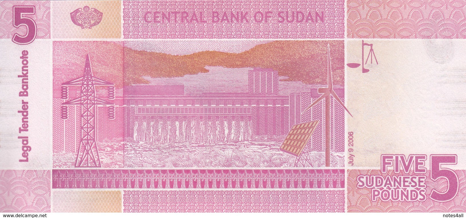 SUDAN 5 POUNDS 2006 P-66 UNC */* - Soudan