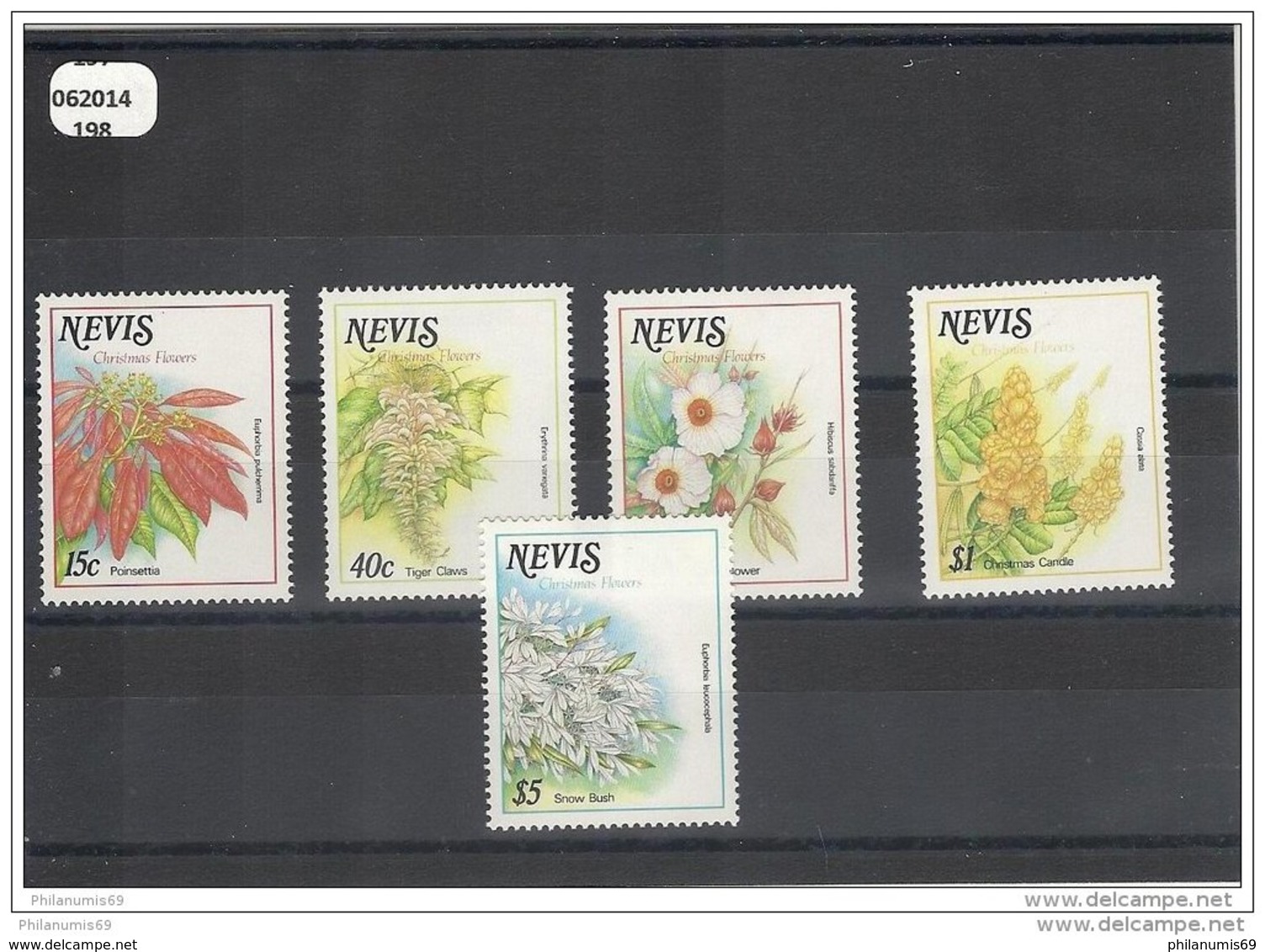 NEVIS 1988 - YT N° 500/504 NEUF SANS CHARNIERE ** (MNH) GOMME D'ORIGINE LUXE - St.Kitts-et-Nevis ( 1983-...)