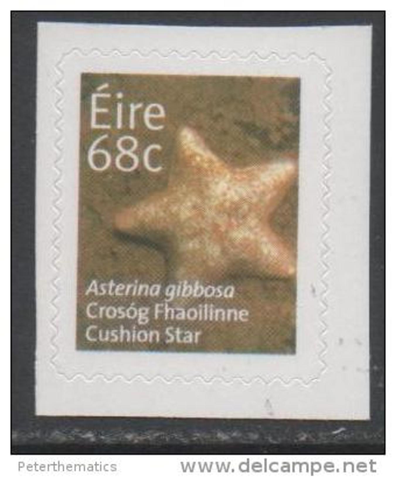 IRELAND , 2015, MNH, MARINE LIFE, STARFISH, SINGLE SELF-ADHESIVE VALUE EX. BOOKLET OF 10 - Maritiem Leven