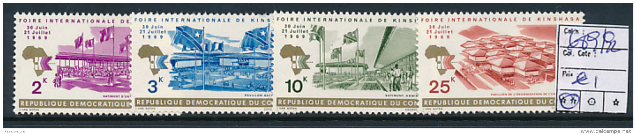 CONGO KINSHASA COB 689/692 MNH - Nuovi