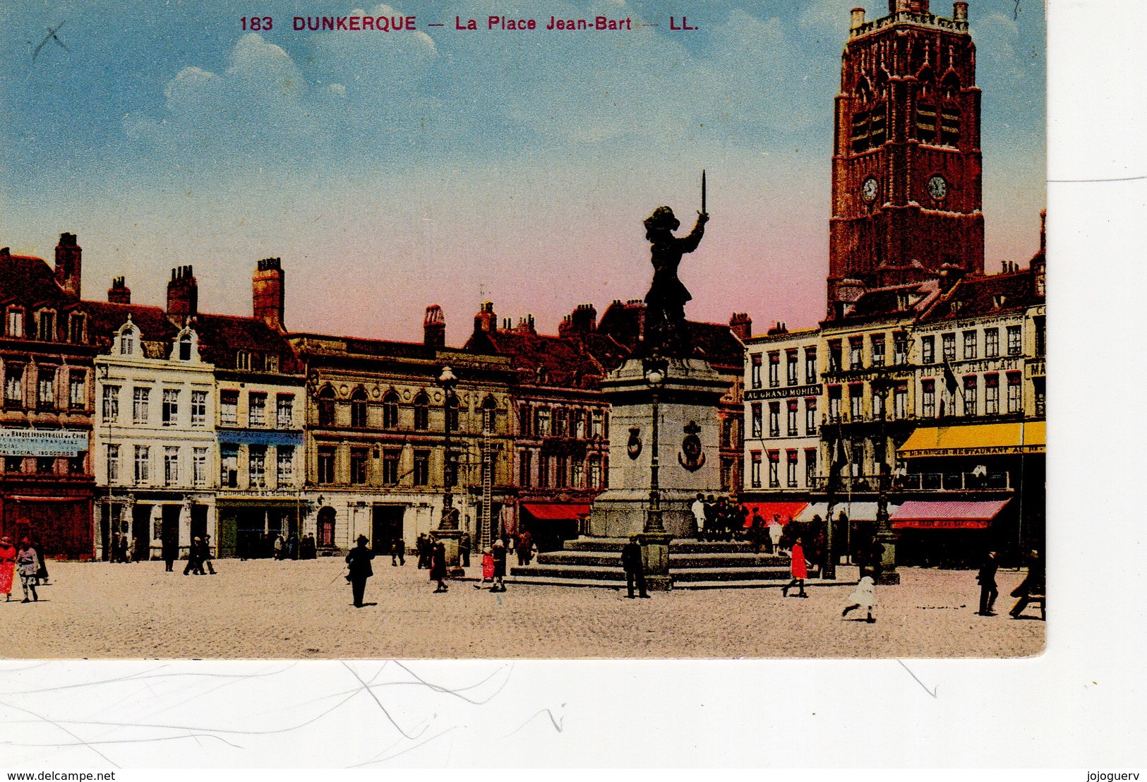 Dunkerque La Place Jean Bart ( Beffroi, Banque Société Générale En Travaux Et Banque Industrielle ... - Dunkerque