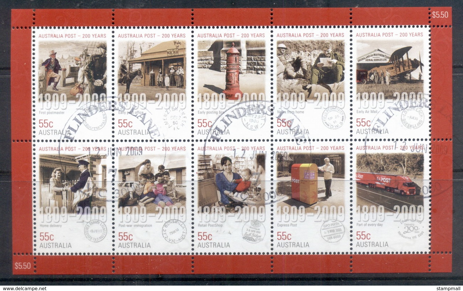 Australia 2009 Australia Post 200 Years Sheetlet FU - Mint Stamps