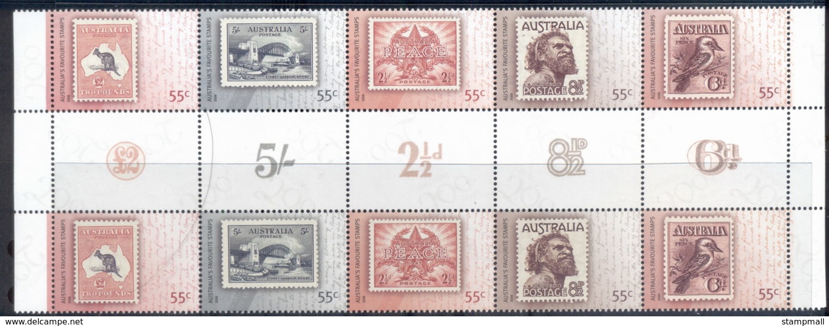 Australia 2009 Australia's Favourite Stamps Gutter Blk10 MUH - Mint Stamps