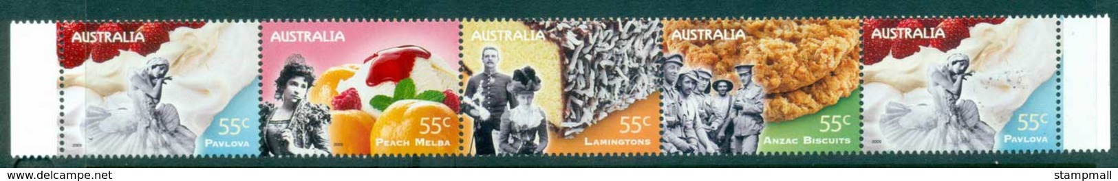 Australia 2009 Not Just Desserts Gutter Str 5 MUH Lot34134 - Mint Stamps