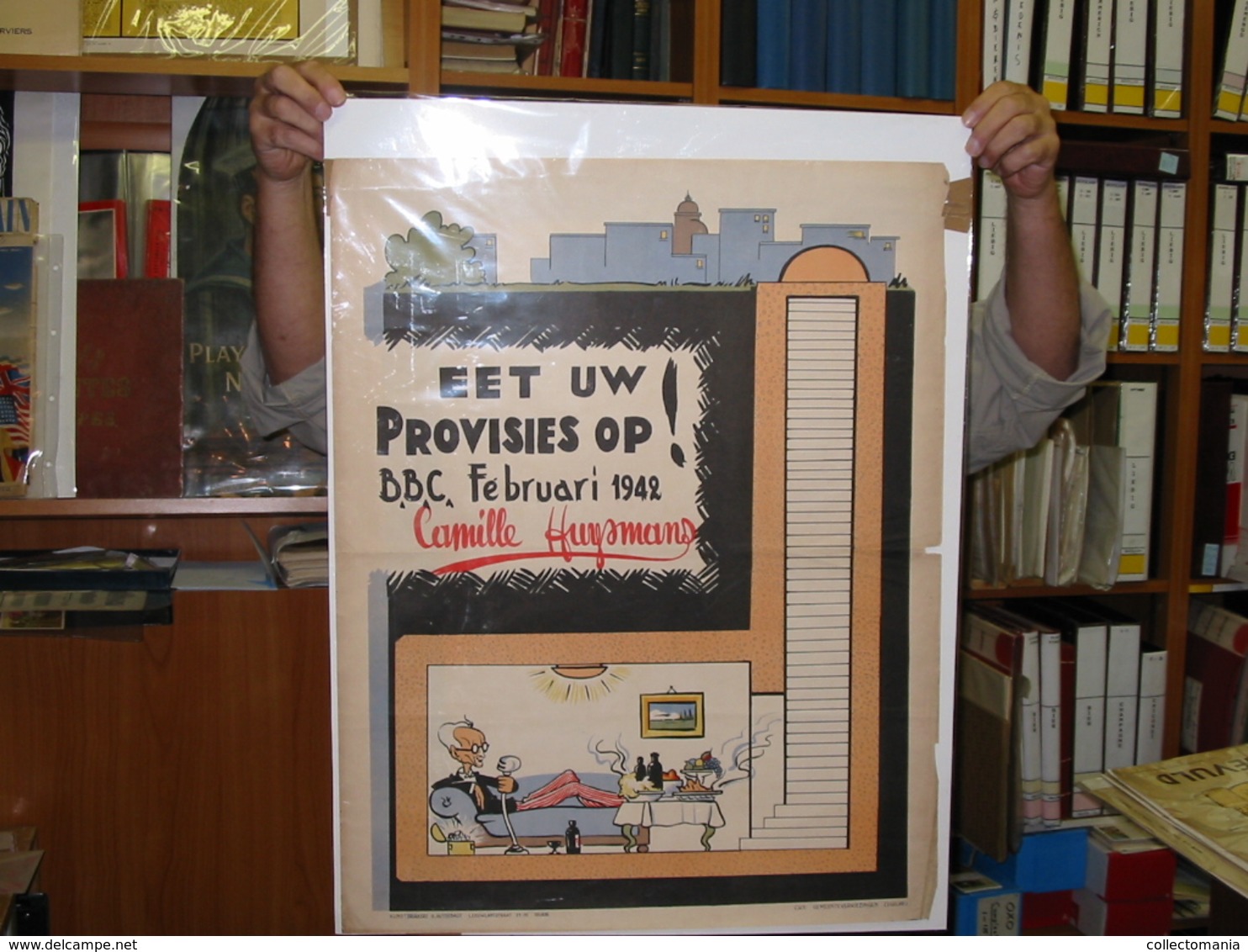 4 Oude Affiches Verkiezingen Anno 1946, CVP ANTI Socialistisch, Huysmans, Van Acker; Karikaturen Jef Nys Of MArc Sleen ? - Other & Unclassified