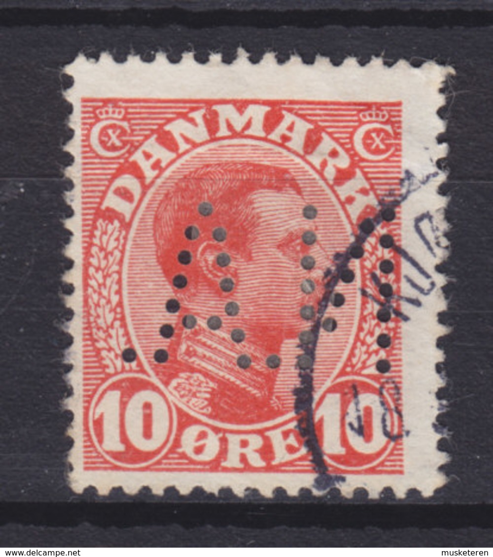 Denmark Perfin Perforé Lochung (N04) 'N.A.' Nordisk Automobil- Og Transportforsikring, København Chr. X Stamp (2 Scans) - Variedades Y Curiosidades