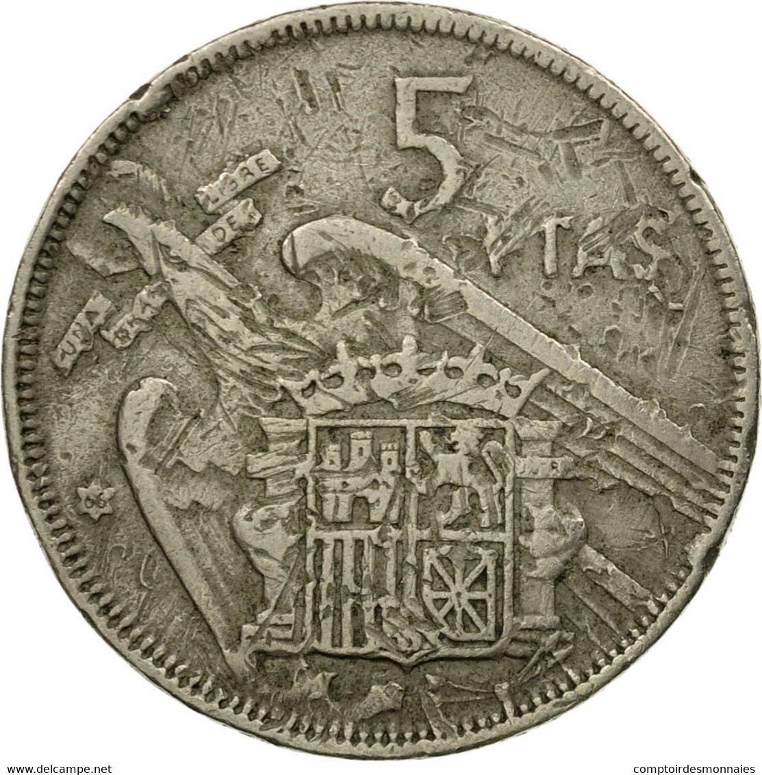 Monnaie, Espagne, Caudillo And Regent, 5 Pesetas, 1957, TB+, Copper-nickel - 5 Pesetas