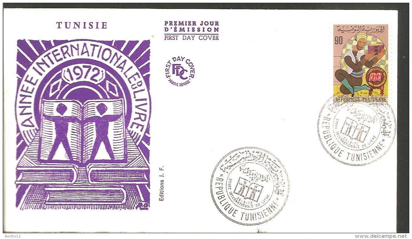 FDC  1972 ANNEE INTERNATIONALE  DU LIVRE - Tunesië (1956-...)