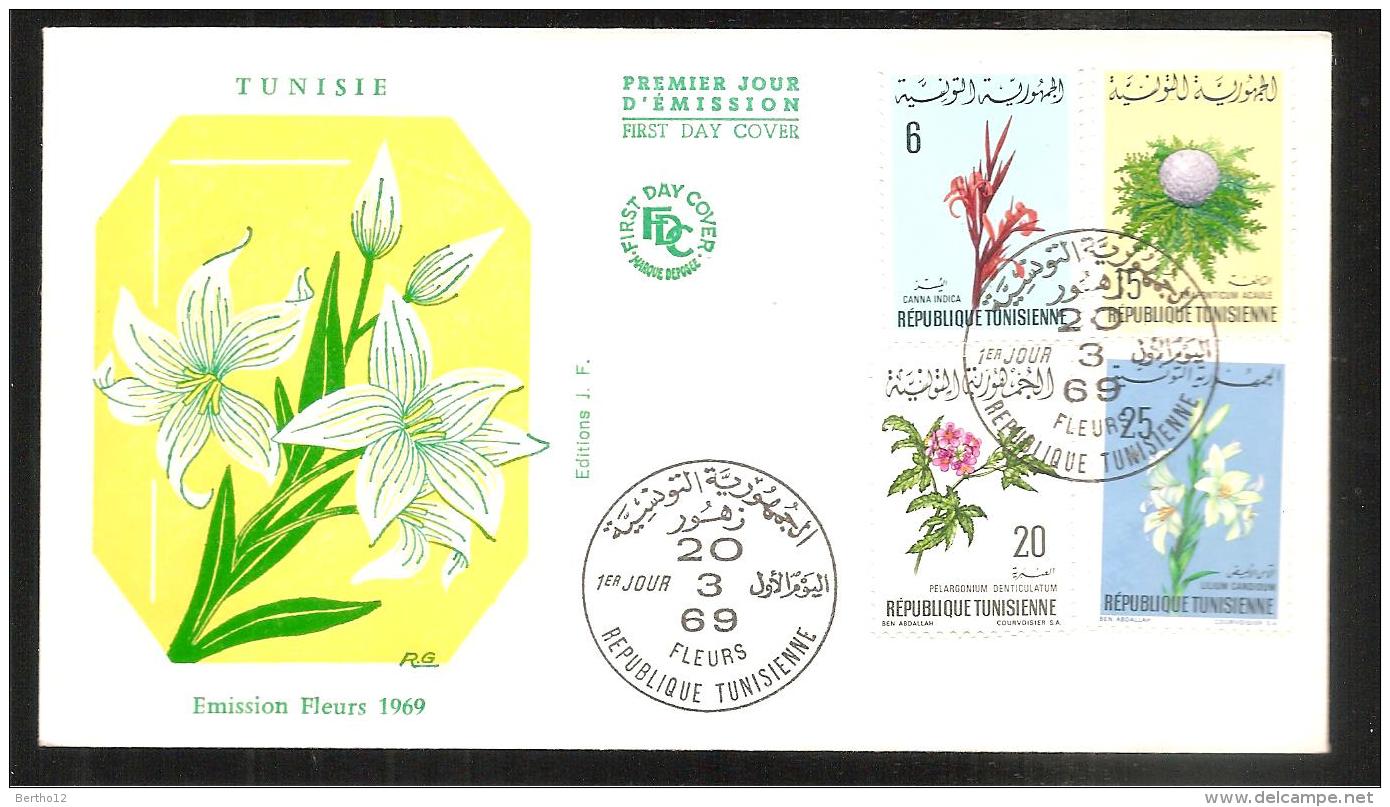 FDC 1969 Fleurs - Tunisie (1956-...)