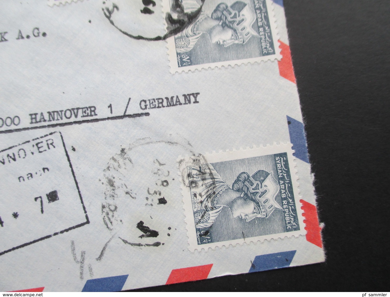 Syrien 1964 Air Mail / Luftpost Brief Banque De L* Unite Arabe Damas. Syrian Arab Republic - Syrien