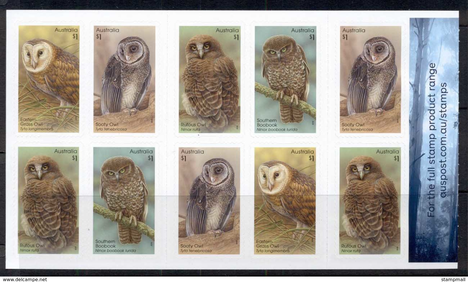 Australia 2016 Owls, Guardians Of The Night, Birds  Booklet P&S MUH - Mint Stamps