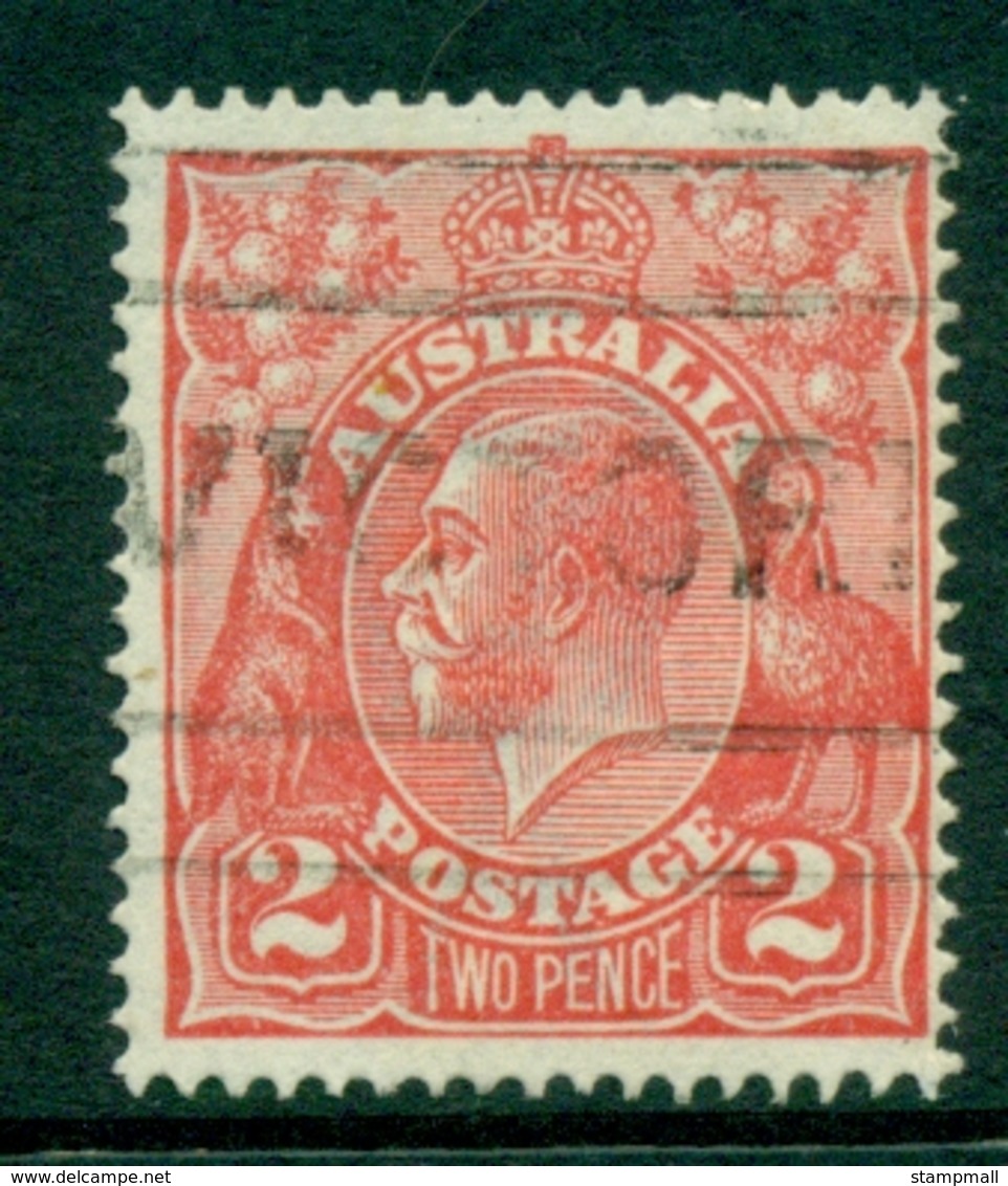 Australia KGV Head 2d Red Single Wmk FU (lot21849) - Used Stamps