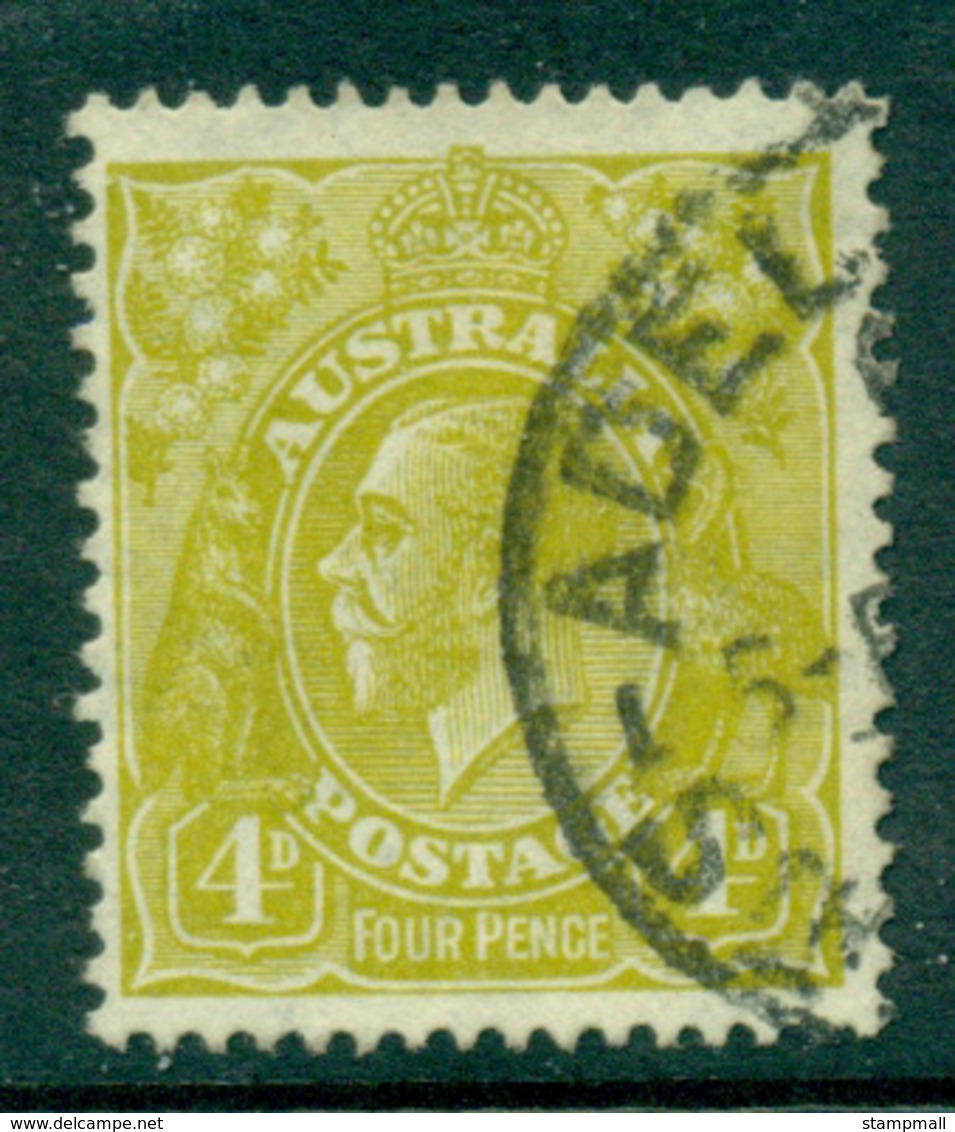 Australia KGV Head 4d Olive Small Multi Wmk Perf 13.5x12.5 FU Lot25045 - Used Stamps