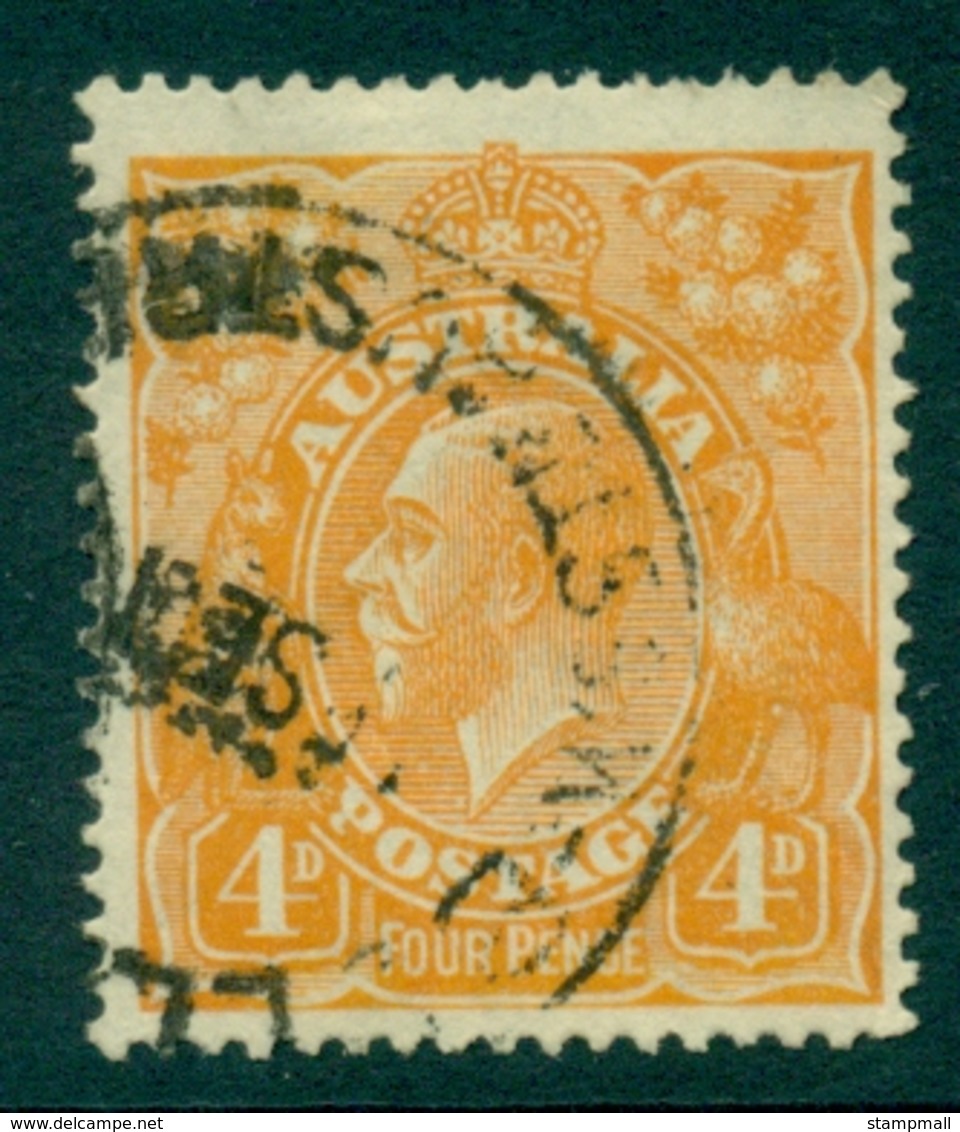 Australia KGV Head 4d Orange Single Wmk FU (lot21780) - Used Stamps