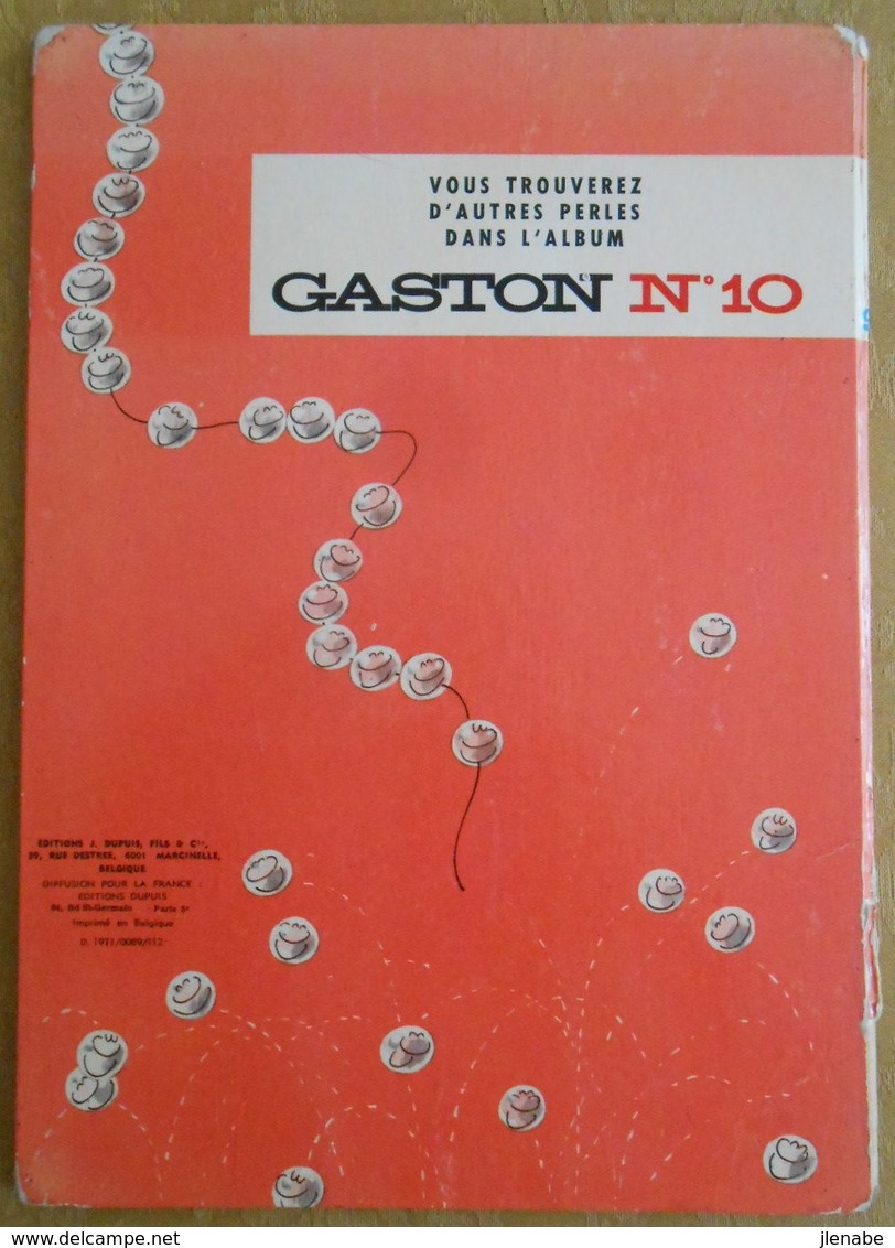 GASTON LAGAFFE N° 9 " Le Cas Lagaffe " EO 1971 Par Franquin - Franquin