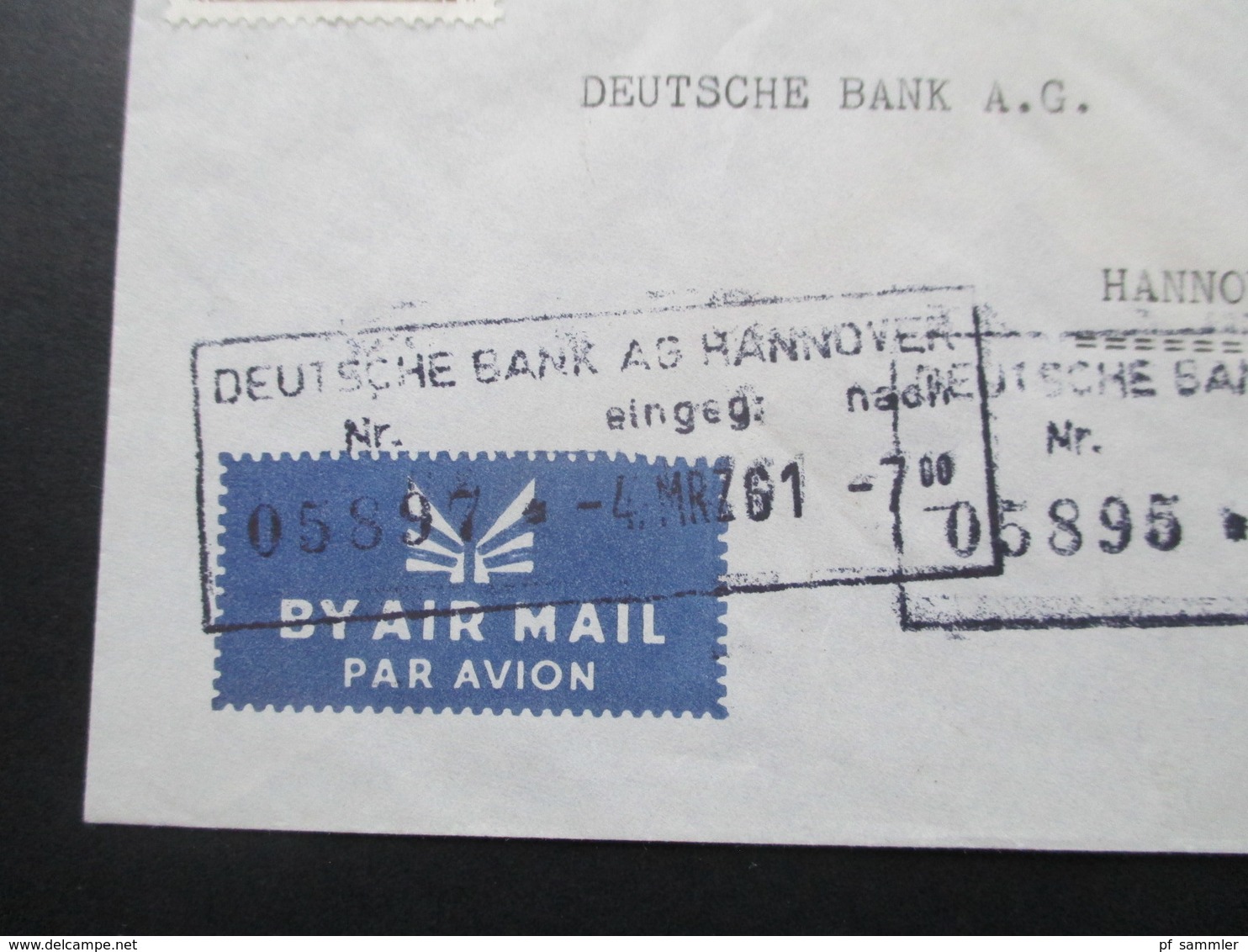 Syrien / UAR 1961 Air Mail / Luftpost Societe De Banques Reunies S.A.S. Damas. Marke Als 8er Block - Syrien