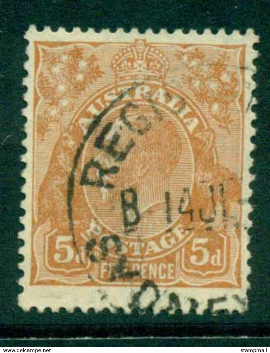 Australia KGV Head 5d Brown Small Multi Wmk Perf 13.5 X 12.5 FU Lot28146 - Used Stamps