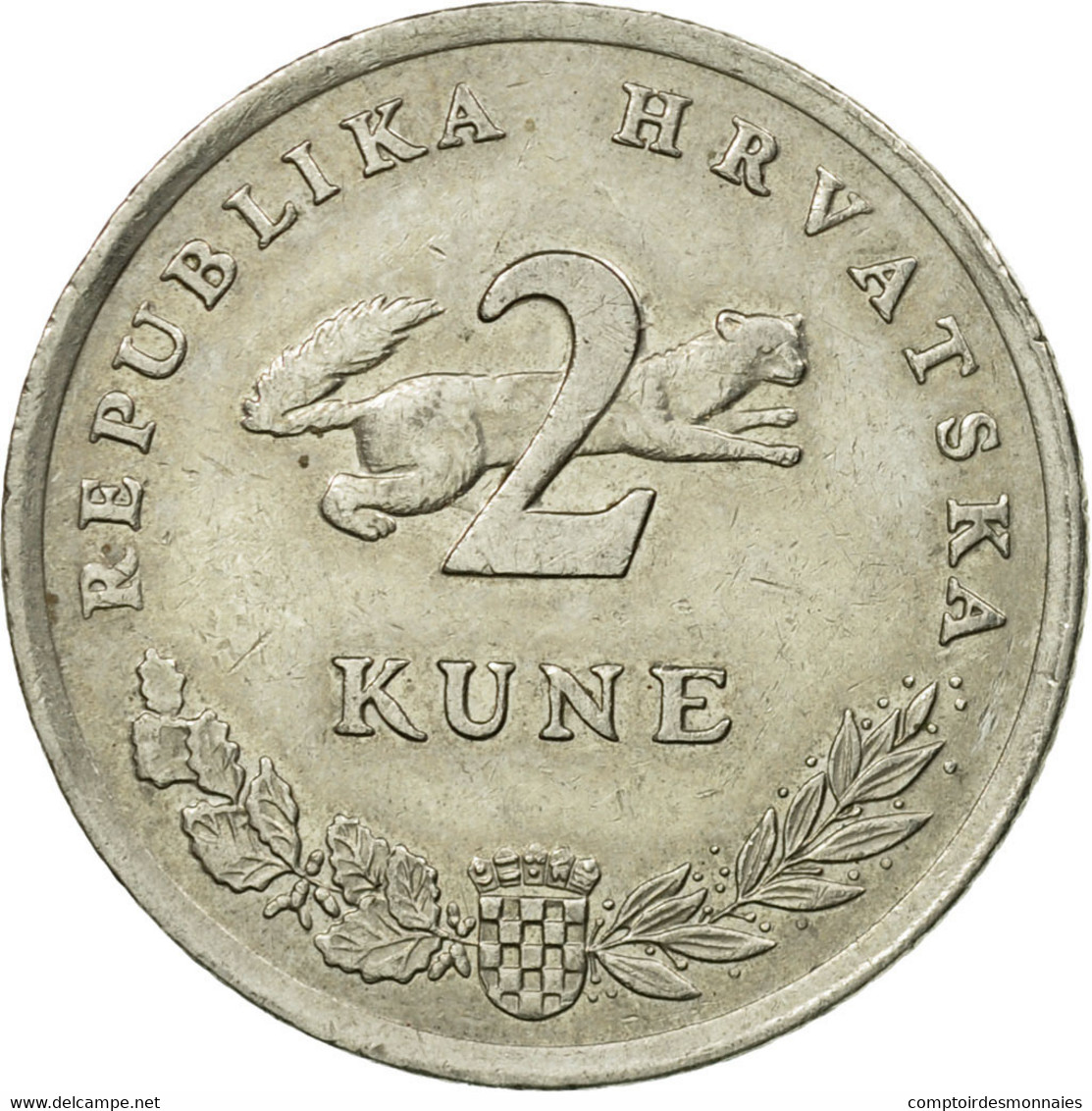 Monnaie, Croatie, 2 Kune, 1993, TTB, Copper-Nickel-Zinc, KM:10 - Croatie