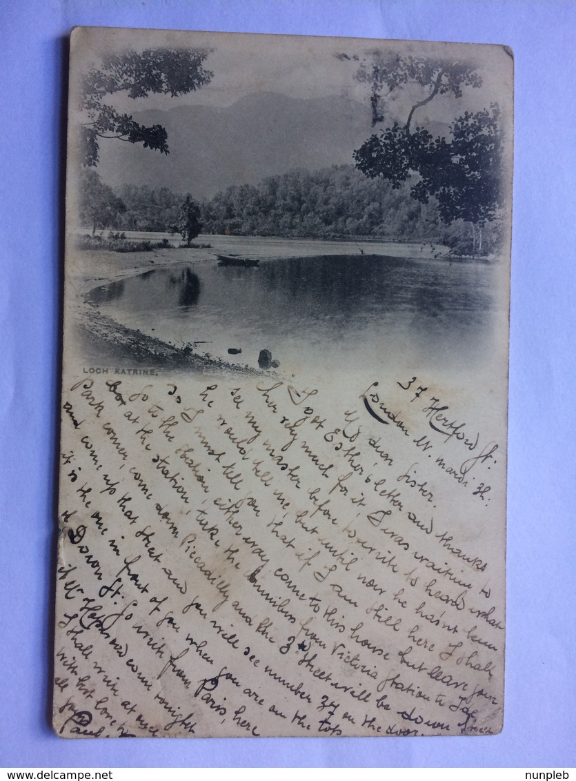 GB - Scotland - Loch Katrine 1900 Postcard Sent To Locle Switzerland - Stirlingshire