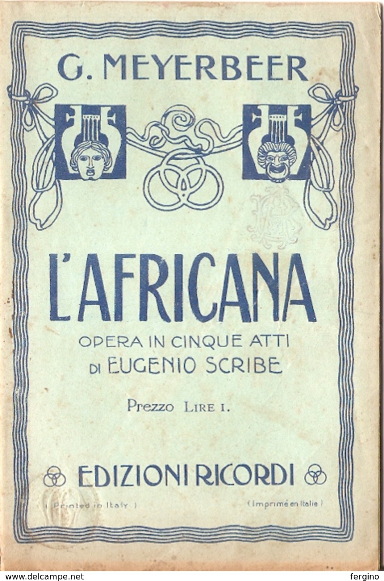 G. MEYERBEER - L' AFRICANA - LIBRETTO D'OPERA - Cinema & Music